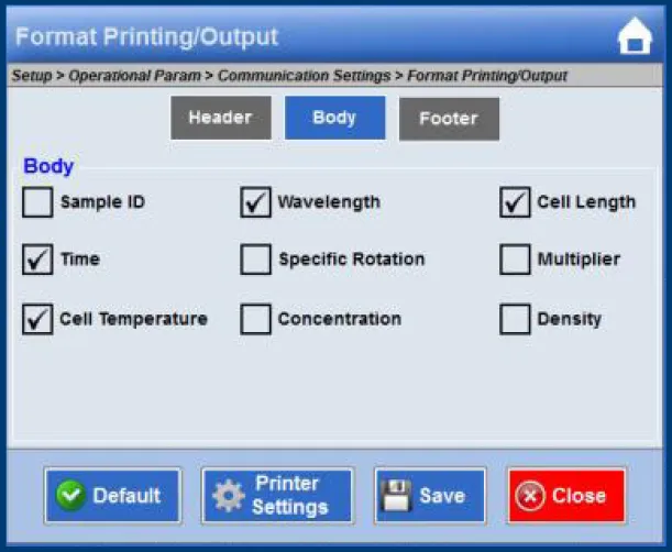 Digital Polarimeter - Format Printing - Output 2