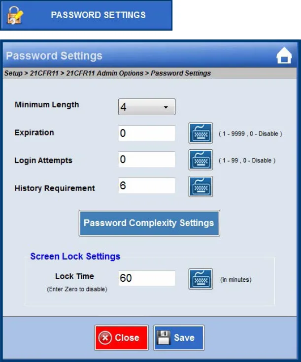 Password Settings